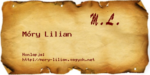 Móry Lilian névjegykártya